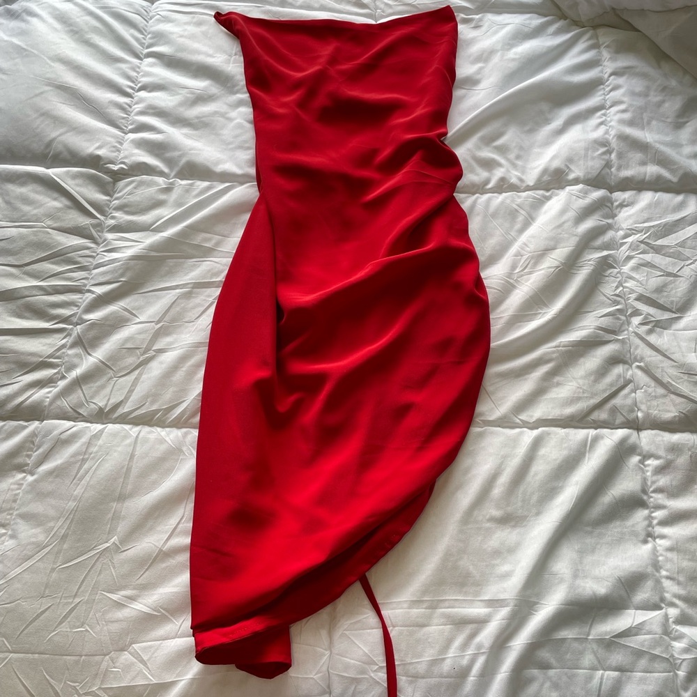 Red Backless Dress w/ Leg Slit